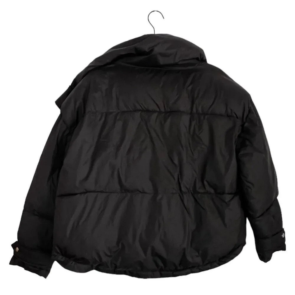 Princess Polly Jacket XS/S Bomber Black Oversize Grunge Goth Silver Zipper - Picture 3 of 8